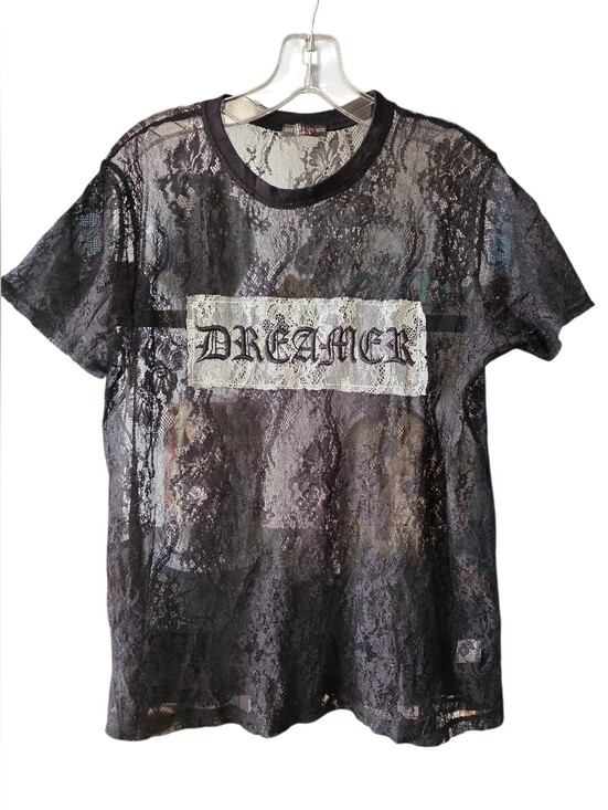 Love Peace & Lazy Days Tops - Love Peace & Lazy Days Black Lace Sheer Short Sleeve Top Size Medium